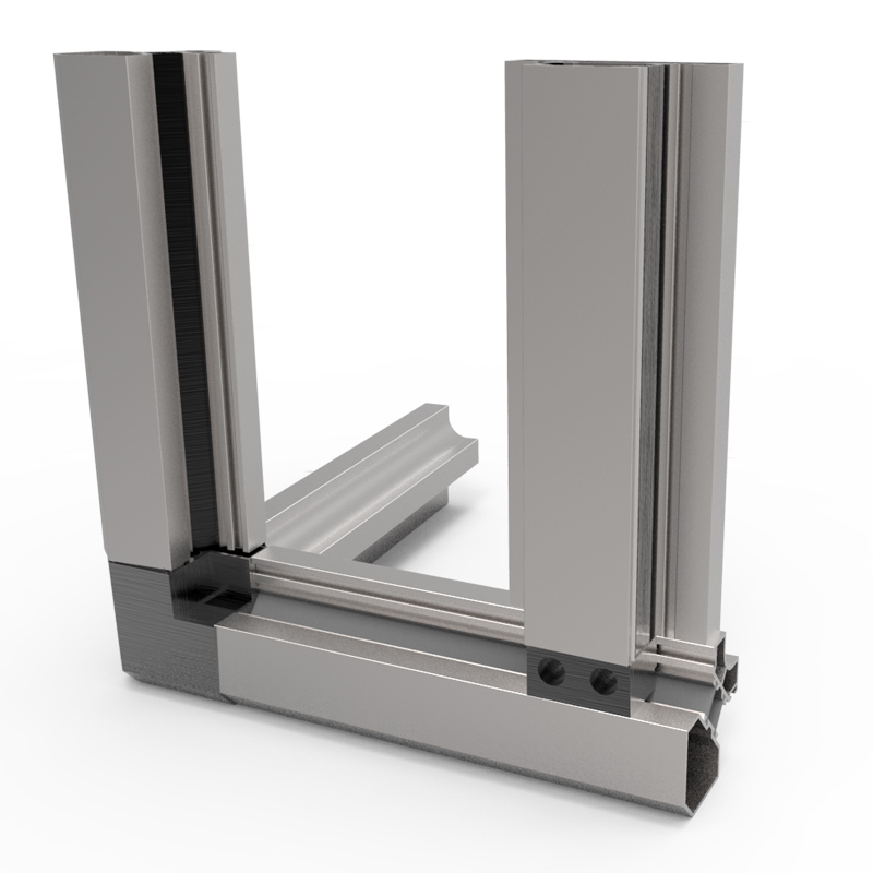 فریم آلومینیومی 4 سانت -پخ دار- ترمال بریک